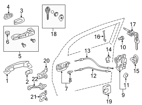 2011 Scion tC Door & Components Handle, Outside Diagram for 69210-74030-D2