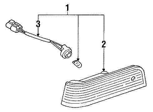 1990 Nissan Pulsar NX Front Lamps - Side Marker Lamps Side Maker Lamp LH Diagram for B6185-84M00