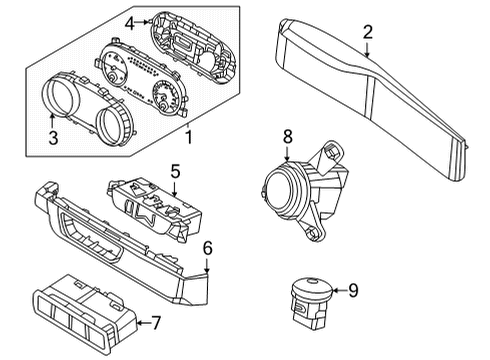 2022 Kia Carnival Cluster & Switches, Instrument Panel SW ASSY-BUTTON START Diagram for 93500R0000