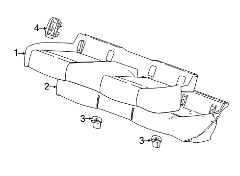 2018 Buick Regal Sportback Rear Seat Components Seat Cushion Pad Diagram for 39119145