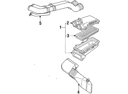 1987 Ford F-350 Air Intake Hose Diagram for C9UZ-9652-A