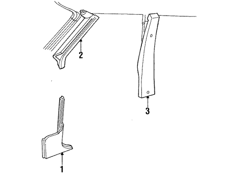 1988 Ford Escort Interior Trim - Pillars, Rocker & Floor Scuff Plate Diagram for E7FZ7413208C