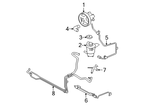 2008 Ford Mustang P/S Pump & Hoses, Steering Gear & Linkage Power Steering Cooler Diagram for 9R3Z-3D746-A
