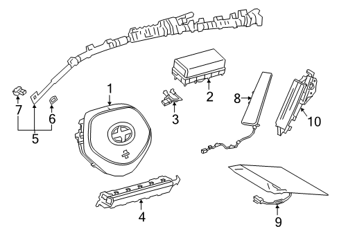 2020 Toyota C-HR Air Bag Components Wire Diagram for 82140-F4010