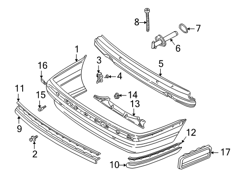 1999 BMW 740i Rear Bumper Body Nut Diagram for 07146949379
