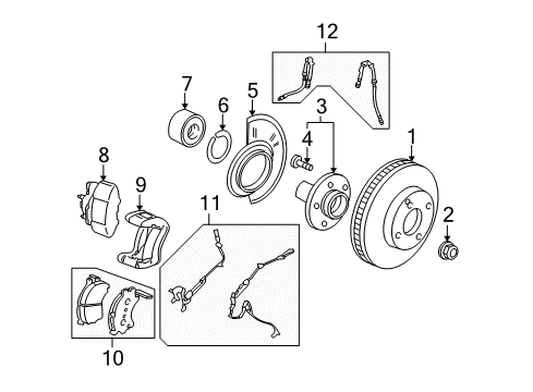 2005 Mercury Mariner Front Brakes Overhaul Kit Diagram for 5L8Z-2221-AA