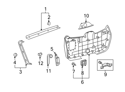 2013 Toyota Highlander Interior Trim - Lift Gate Strap Cover Diagram for 74629-48010-B0