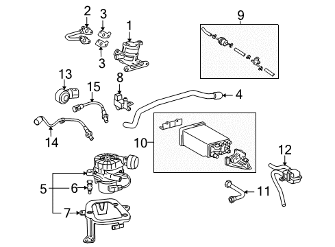 2005 Toyota Tacoma Powertrain Control Air Injection Reactor Pump Diagram for 17600-0C020