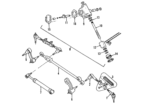 1988 GMC C2500 P/S Pump & Hoses, Steering Gear & Linkage Rod Kit, Steering Linkage Intermediate Diagram for 14067697