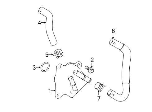 2021 Toyota RAV4 Engine Oil Cooler Oil Cooler O-Ring Diagram for 15785-25010