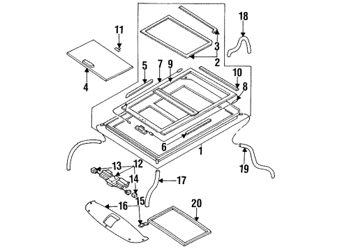 1996 Nissan Quest Sunroof Motor Assy-Sunroof Diagram for 91295-1B005