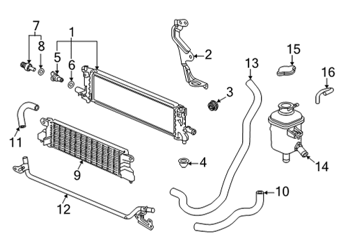 2022 Honda CR-V Radiator & Components W-Radiator Complete Diagram for 1J010-5RD-J01