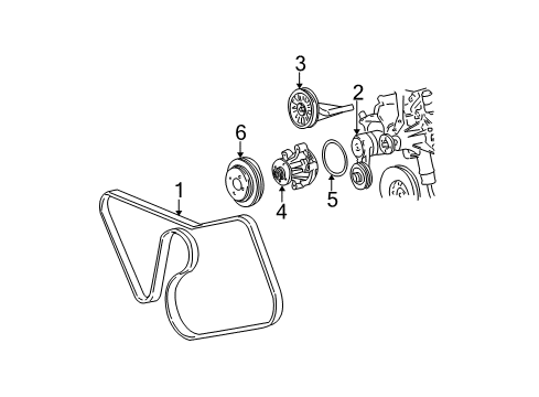 2004 Ford Mustang Belts & Pulleys Belt Tensioner Diagram for 2R3Z-6B209-BC