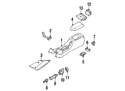 1995 Mercury Mystique Console Lighter Assembly Shield Diagram for F5RZ15K042A