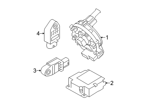 2014 Kia Forte Koup Air Bag Components Clock Spring Contact Assembly Diagram for 93490A4320