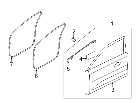 2017 Lincoln MKC Front Door Weatherstrip On Body Diagram for EJ7Z-7820708-A