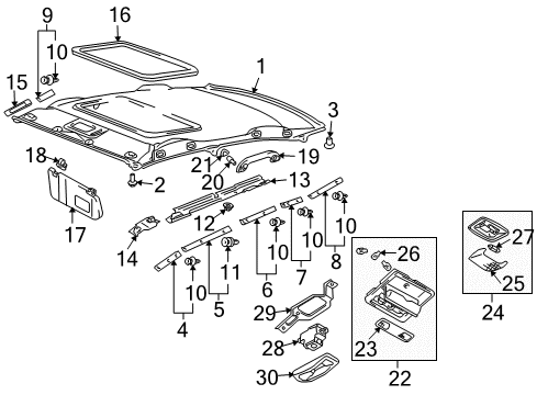 2003 Mitsubishi Lancer Interior Trim - Roof Bulb Diagram for MF820513