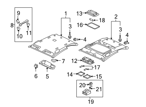 2008 Honda Civic Sunroof Base Complete (Grayge) Diagram for 34404-SNA-A21ZC