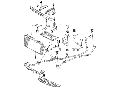 1991 Toyota MR2 Radiator & Components, Radiator Support Connector Pipe Diagram for 16569-74010