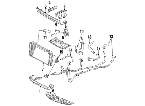 1991 Toyota MR2 Radiator & Components, Radiator Support Pipe Assembly Diagram for 16559-74010