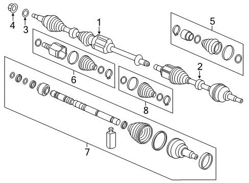 2012 Hyundai Azera Drive Axles - Front Boot Kit-Front Axle Differential Side LH Diagram for 49582-3V500