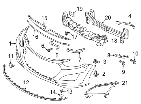 2017 Hyundai Elantra GT Front Bumper Grille-Front Fog Lamp BLANKING Diagram for 86563-A5020