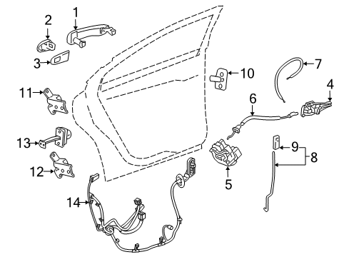 2019 Chevrolet Cruze Rear Door - Lock & Hardware Door Check Diagram for 13456270