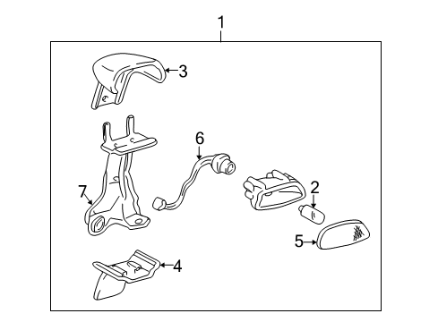 1999 Toyota RAV4 Bulbs Lamp Assy, Center Stop Diagram for 81570-42040