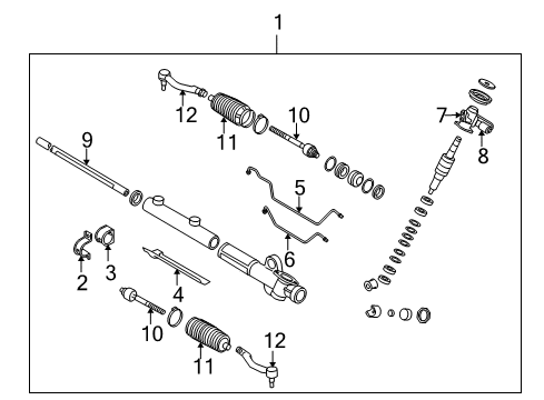 2006 Kia Amanti Steering Column & Wheel, Steering Gear & Linkage Joint Assembly-Inner Ball Diagram for 577243F500