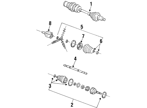 1998 Buick LeSabre Drive Axles - Front Joint Kit, Front Wheel Drive Shaft Tri-Pot Diagram for 26065931