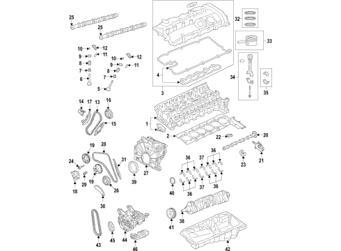 2020 BMW X3 Engine Parts, Mounts, Cylinder Head & Valves, Camshaft & Timing, Variable Valve Timing, Oil Pan, Oil Pump, Balance Shafts, Crankshaft & Bearings, Pistons, Rings & Bearings GUIDE BEARING SHELL 3 (BROWN Diagram for 11218595894