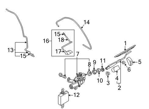 2007 Kia Sorento Wiper & Washer Components Windshield Wiper Arm Assembly Diagram for 983103E000