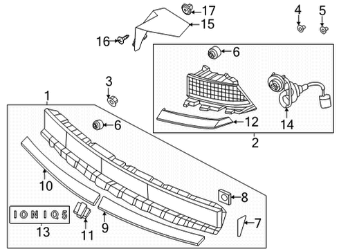 2022 Hyundai Ioniq 5 Combination Lamps FASTENER Diagram for 0K9D0-51919