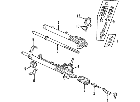 2002 Honda CR-V P/S Pump & Hoses, Steering Gear & Linkage Tube, Suction Diagram for 53731-S9A-000