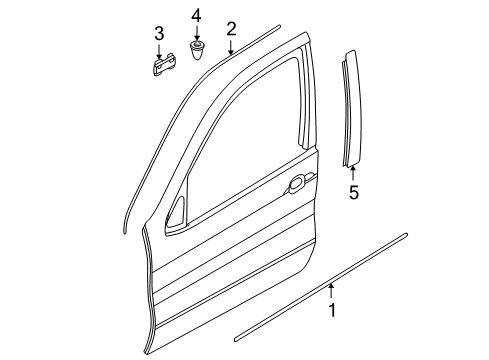 2004 BMW X5 Exterior Trim - Front Door Cover, Column B, Door, Front Left Diagram for 51327038357