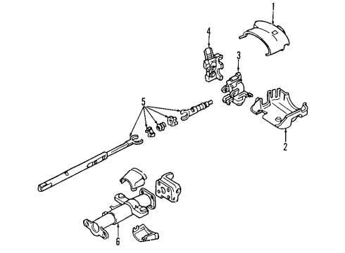 2004 GMC Envoy Steering Column, Steering Wheel & Trim, Housing & Components Cover Kit, Steering Column Trim (Medium Duty Dark Cashmere) *Cashmere Diagram for 26101403