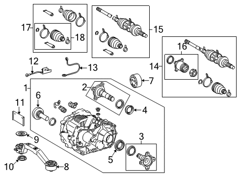 2013 Lexus RX450h Axle & Differential - Rear Support Assy, Differential, Front Diagram for 52380-48060