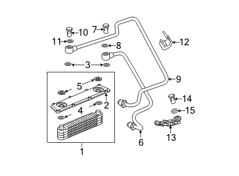 2003 Saturn Vue Oil Cooler Inlet Pipe Seal Diagram for 11076852