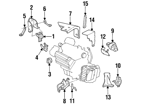 1995 Buick Riviera Engine Mounting Bracket Asm-Engine Mount *Black Diagram for 22112242