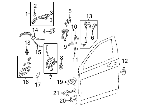 2011 Honda CR-V Front Door - Lock & Hardware Wire Harness, Driver Door Diagram for 32751-SWA-A00