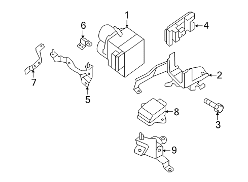 2008 Nissan Altima ABS Components Bracket-Actuator Diagram for 47840-JA800