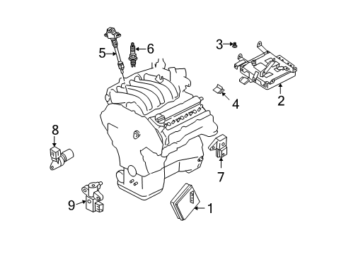 2000 Infiniti I30 Ignition System Ignition Coil Assembly Diagram for 22448-2Y005