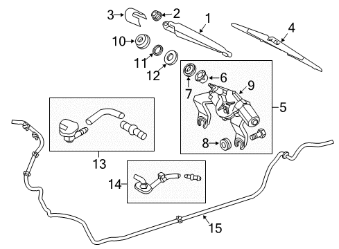 2013 Kia Sportage Wiper & Washer Components Rear Washer Nozzle Assembly Diagram for 989303W000