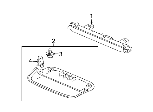 2010 Acura TL High Mount Lamps Cover Assembly, High Mount (Gray) Diagram for 83206-TK4-A00ZA