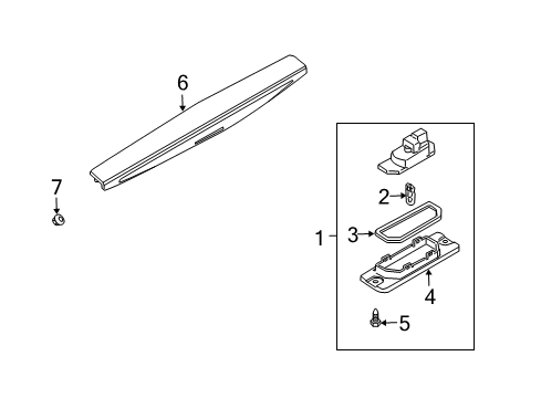 2006 Infiniti FX45 Bulbs Lens-Licence Lamp Diagram for 26511-CM80A