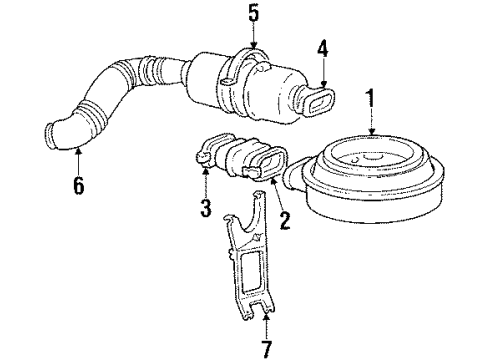 1984 GMC K3500 Air Inlet Tube Asm-Carb Air Heat Diagram for 1260631