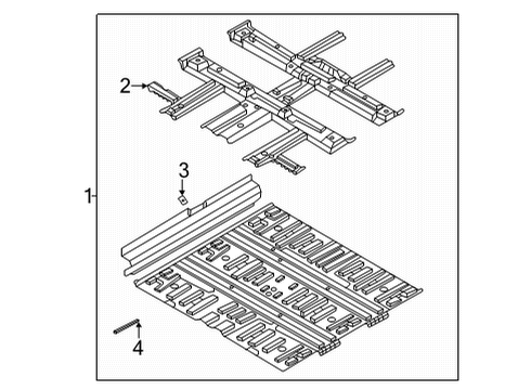 2022 Hyundai Ioniq 5 Floor & Rails PANEL ASSY-FLOOR, CTR Diagram for 65100-GI000