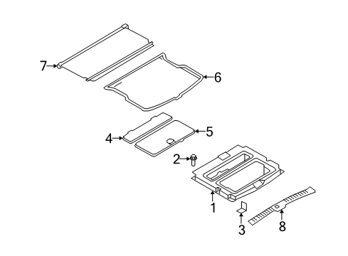 2009 Mercury Mariner Interior Trim - Rear Body Scuff Plate Diagram for 8L8Z-7842624-AA