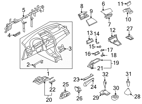 2005 BMW X3 Instrument Panel Drink Holder Instum. Panel, Passenger Diagram for 51163417439