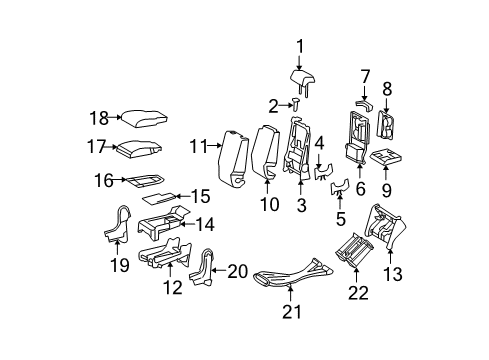 2013 Toyota Tundra Passenger Seat Components Upper Duct Diagram for 58860-0C040-B0